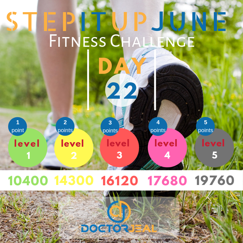 StepItUpJune Targets Guide Day 22