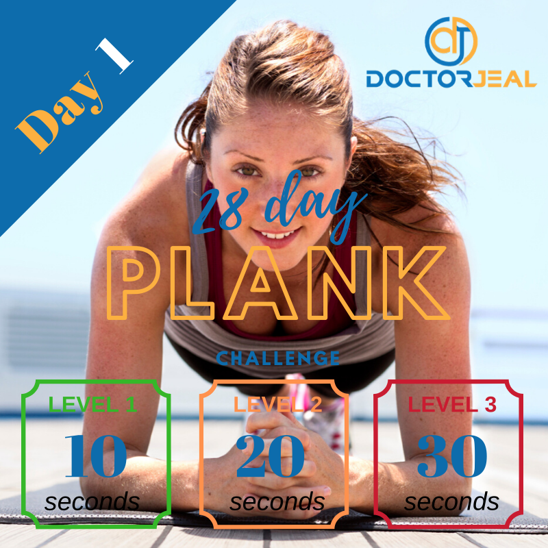 28 Day Plank Challenge Day 1 Targets