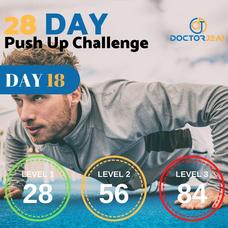 28 Day Push Up Challenge Daily Targets MALE Day 18