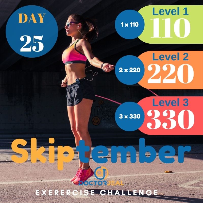 September Skipping Challenge (Skiptember) Target Guide Day 25